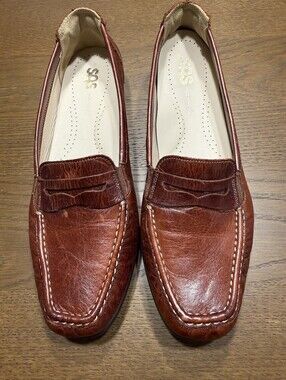 SAS Brown Leather Loafers Women's Size 10.5